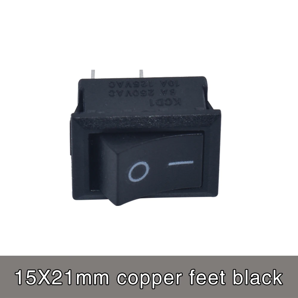 

5 шт. KCD1 клавишный переключатель кнопочный мини-переключатель 6A-10A 250 В KCD1-101 2-контактный защелкивающийся вкл/выкл 10*15 21*15 мм черный красный белый