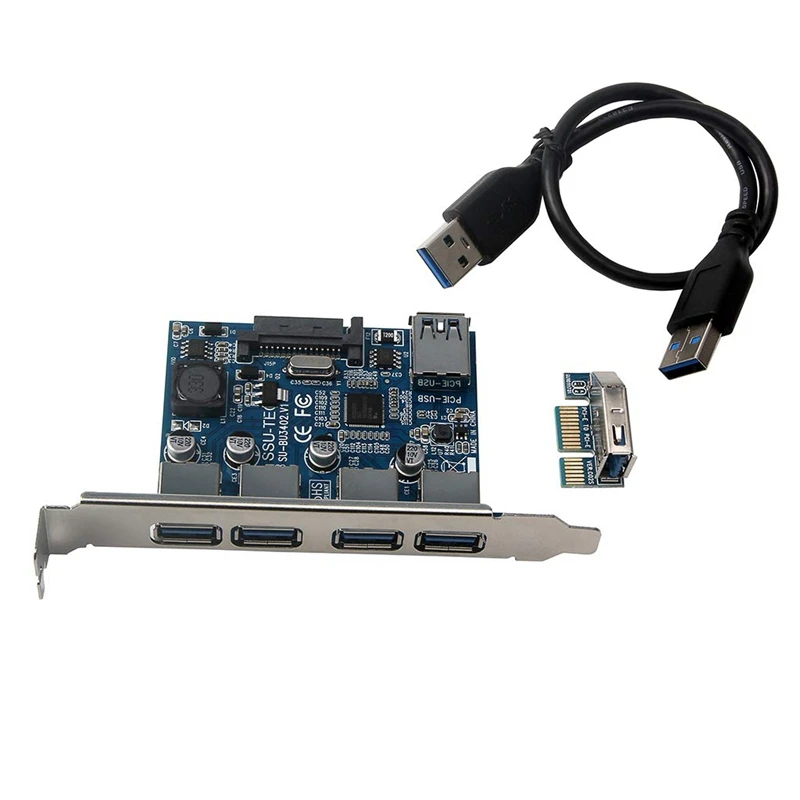 Четыре порта Usb 3 0 Супер быстрая 5 Гбит/с Pci-E Плата расширения Pci Express адаптер