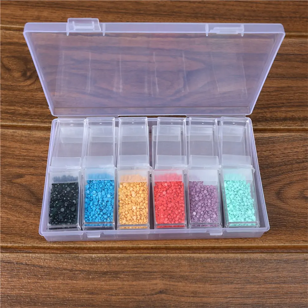 24/64 Slots Bottles Diamond Painting Storage Box Plastic Nail Art Organizer Rhinestone Beads Case Holder Container Accessories | Дом и сад