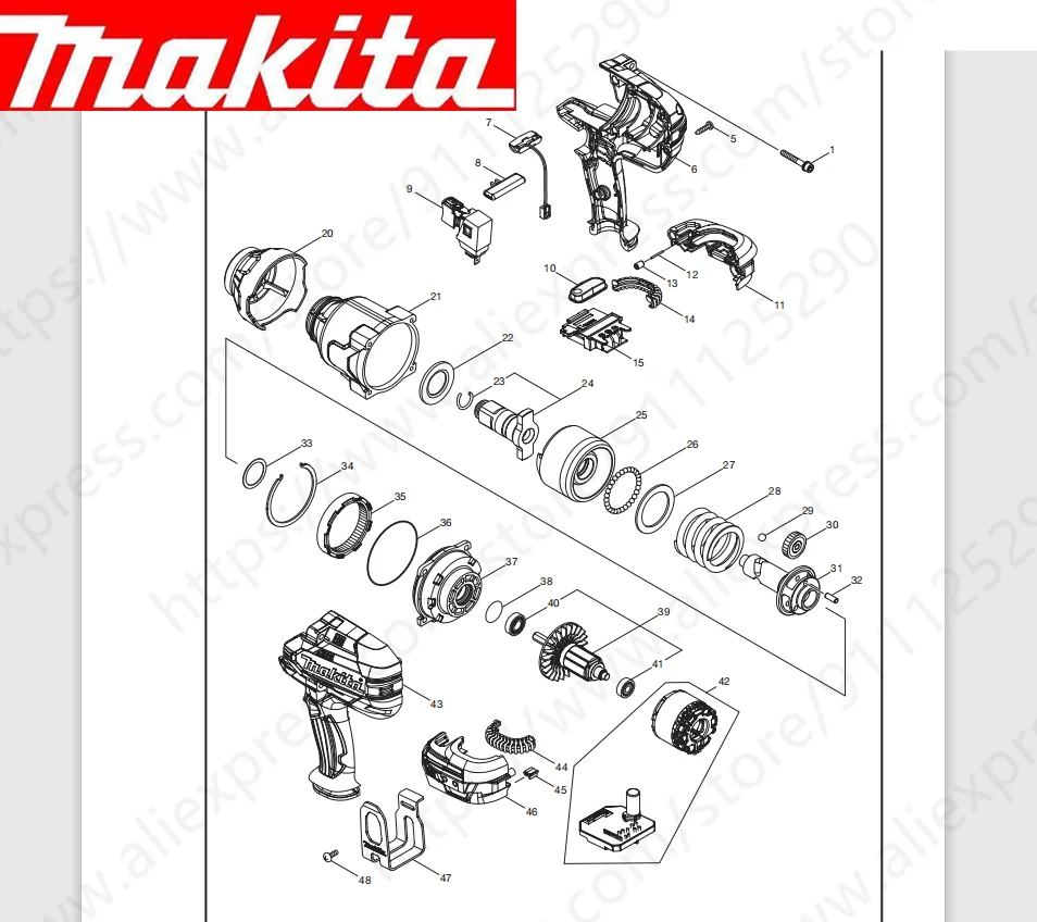 

Maktia for DTW1001 Rotor switch stator handle housing bearing Spindle gear (Consult customer service)
