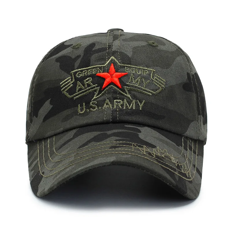 U.S ARMY Red Star Military Camouflage Tatical Cap Airsoft Breathable Outdoor Cotton Baseball Caps Men Soldier Combat Hunting Hat |