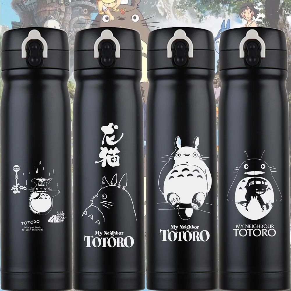

500ml Pure Color Stainless Steel Theme Thermos Cup With Creative Cover Children Juice Thermos Cup