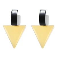 wybu new trendy style triangle pendant drop earring for women black metal chain earing sport style earring jewelry for lady gift