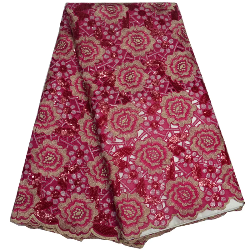 Бесплатная доставка (5 ярдов/шт) Высококачественная африканская кружевная ткань
