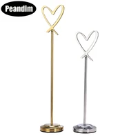 peandim silver gold heart place card holder for wedding banquet guest name card holder christmas party favors menu stand 10pcs