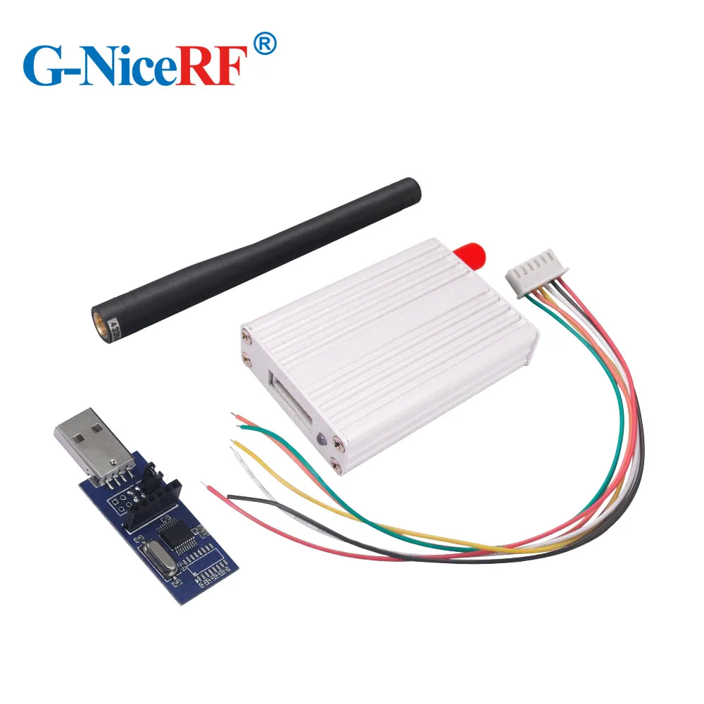 

Free Shipping 2PCS SV612 100mW Industrial TTL Interface 433MHz RF Module +2PCS Rubber Antenna + 1Piece USB Bridge Board