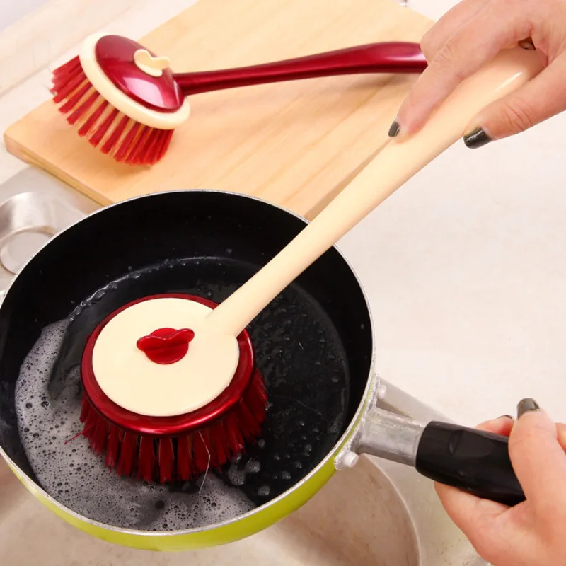 

Модная съемная щетка с длинной ручкой для кастрюль, посуды, чаши, чистящая щетка, бытовые кухонные инструменты для уборки