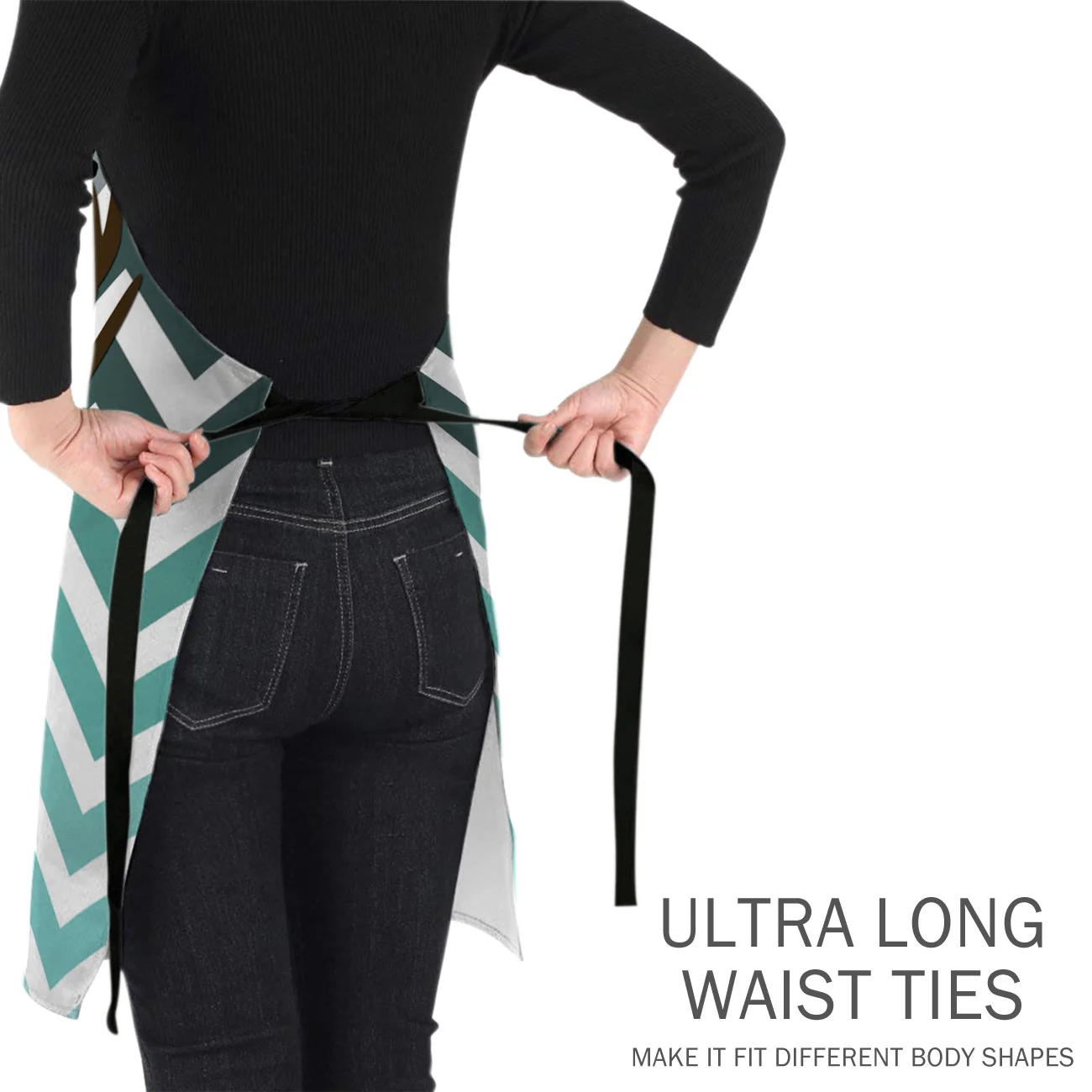 Белый фон с принтом в полоску лося Кухонные фартуки прочный чистящий инструмент