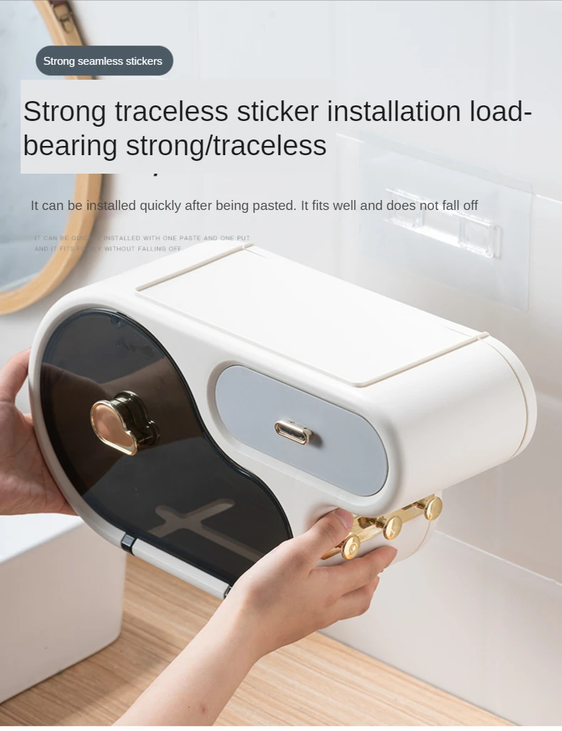 wall mount toilet roll paper tube holder shelf storage organizer tissue box cover multifunction bathroom wc accessories hook free global shipping