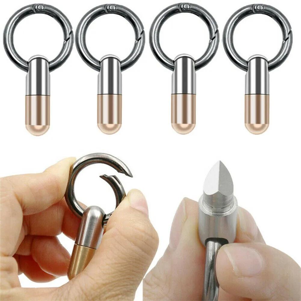 

Portable Outdoor Key Ring Pendant Cutting Tool Capsule Tinying Mini Tools Carabiner Ring For Fast Attaching