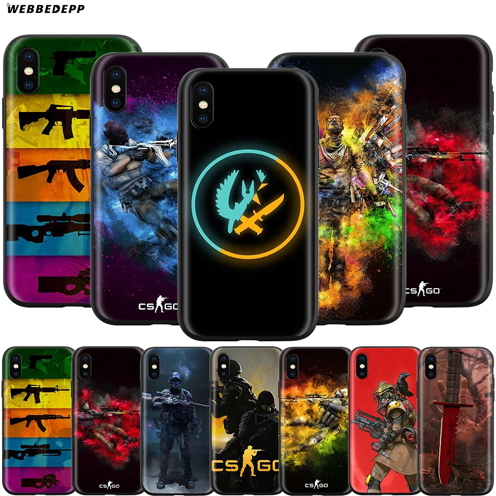 Игровой чехол Webbedepp CS GO Gun для Apple iPhone 12 Mini 11 Pro XS Max XR X 8 7 6 6S Plus 5 5S SE | Мобильные