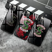 american tv riverdale southside serpents phone case tempered glass for iphone 12 pro max mini 11pro xr xs max 8 x 7 6s 6 plus se