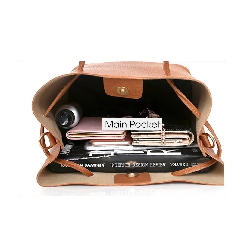 Модная женская сумка TTOU 4 шт./компл. качественные кожаные женские сумки через