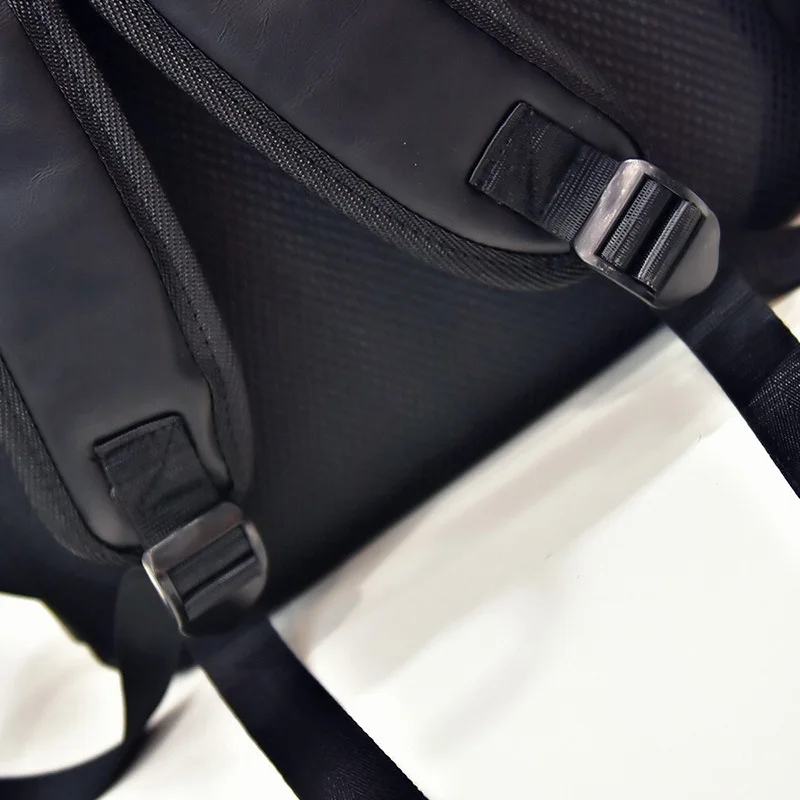 

2020 Couples New Pu Leather Shoulder Bag Double Bag Horizontal Widening Backpack Computer Bag Men's Shoulder Bag