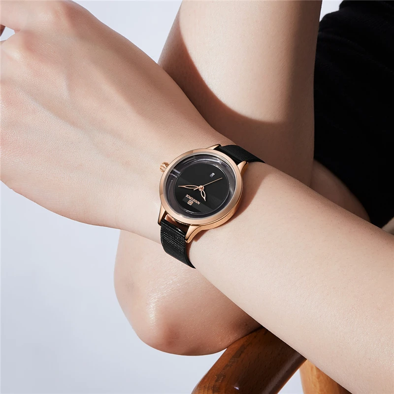 NAVIFORCE Top Luxury Fashion Casual Lady Watch Steel Mesh Quartz Women Dress Waterproof Clock Gift Relogio Feminino | Наручные часы