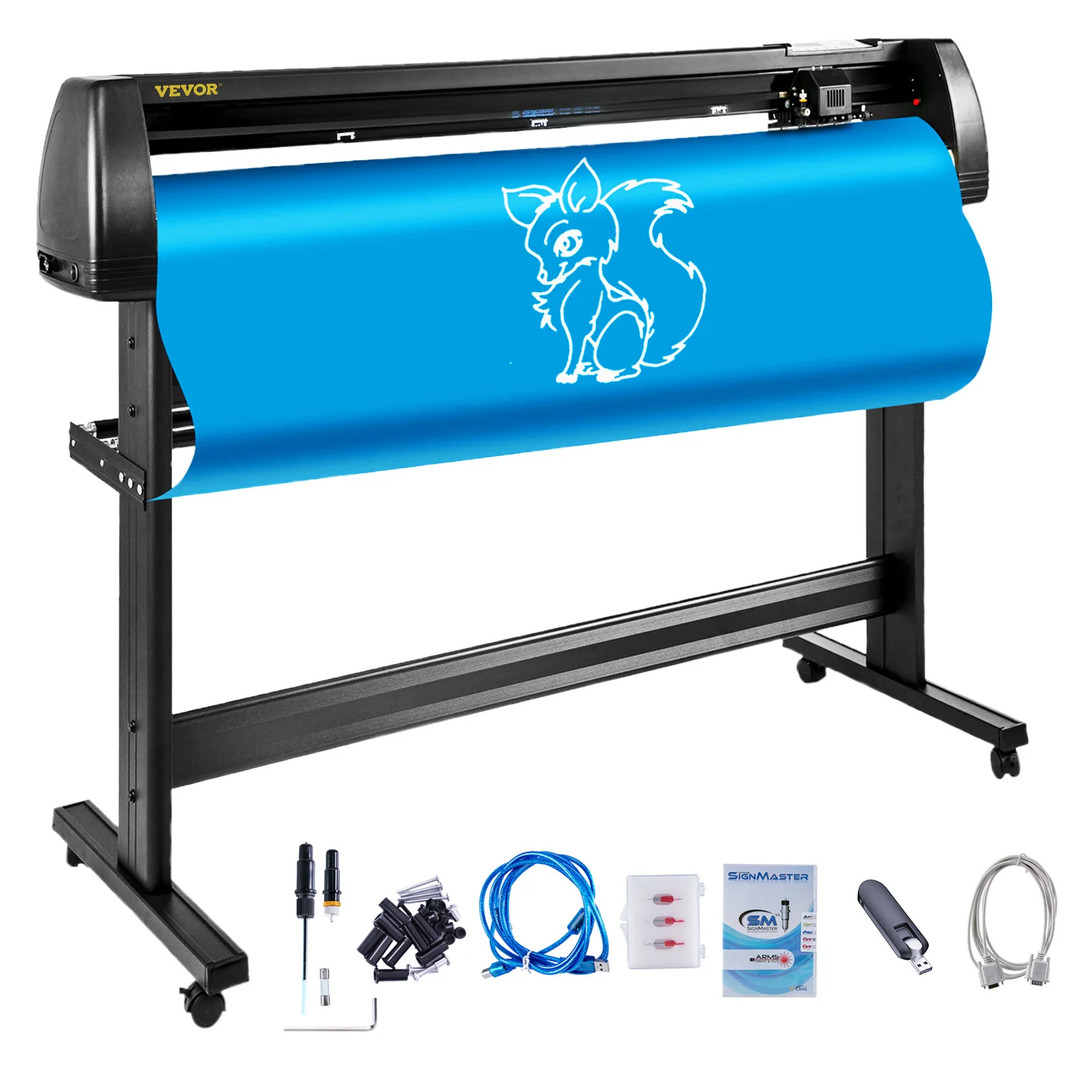 

VEVOR 53 Inch Vinyl Cutter Plotter Sign Cutting Machine Software 3 Blades LCD Screen for DIY Crafts Advertisements Handcraft