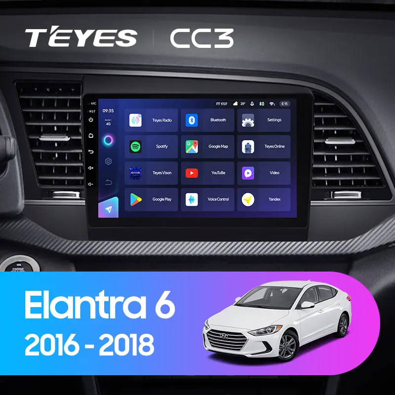 TEYES CC3 Штатная магнитола For Хендай Элантра 6 Hyundai Elantra 2016 - 2018 до 8-ЯДЕР + 128ГБ 27EQ DSP