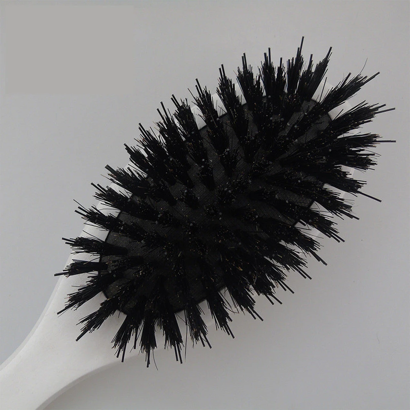 Белая овальная длинная щетина кабана расческа для волос Антистатическая массажа