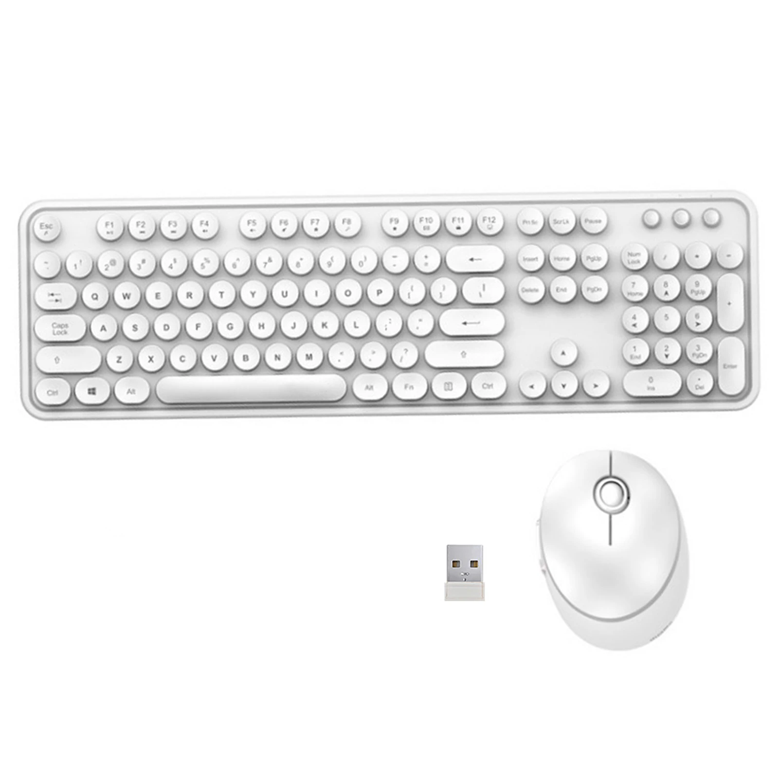 

Portable Plug And Play Computer Accessories Full Sized Quiet 2.4GHz Wireless Office Ergonomic Keyboard Mouse Combo Stylish