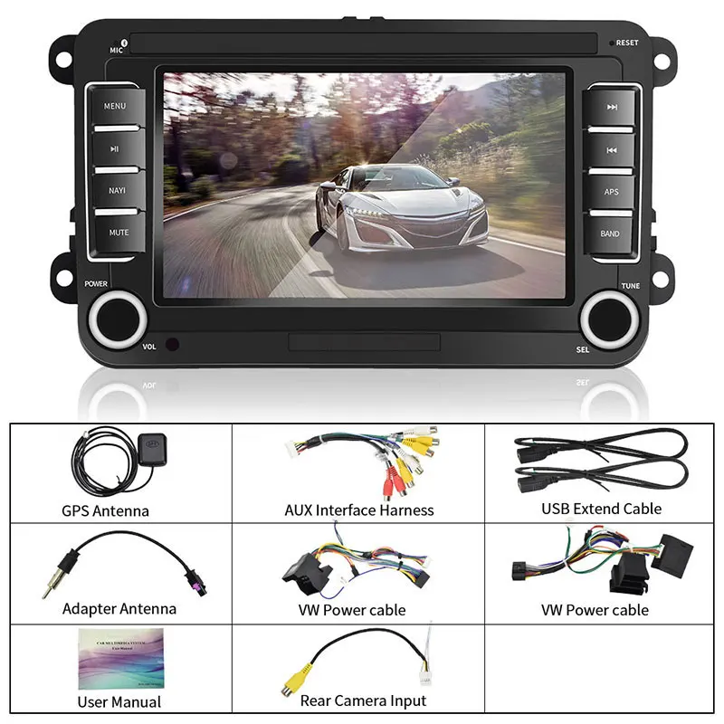 Android Player Only Camecho 7 дюймов gps Android 8,1 MP5 мультимедийный плеер автомагнитолы аудио стерео Bluetooth Авто Радио для сиденья/Skoda/Passat/Golf/Polo - Цвет: Android Player Only