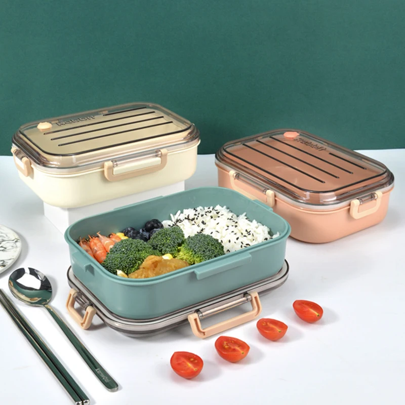 Fiambrera de almacenamiento de alimentos a prueba de fugas, duradera, apta para microondas, embalaje para aperitivos, frutas, oficina, escuela, Picnic al aire libre-0
