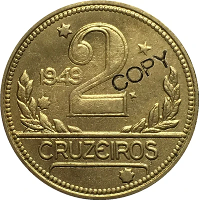 1949 Brazil 2 BRZ копии монет 25 мм|Безвалютные монеты| |