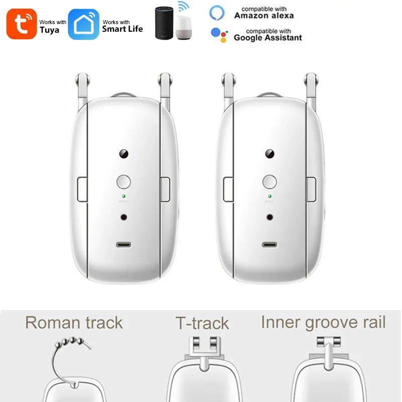 

Tuya Smart Switchbot Curtain Robot Double Open Wireless Automatic Curtain Opener Rechargeable Remote Control Alexa Google Home