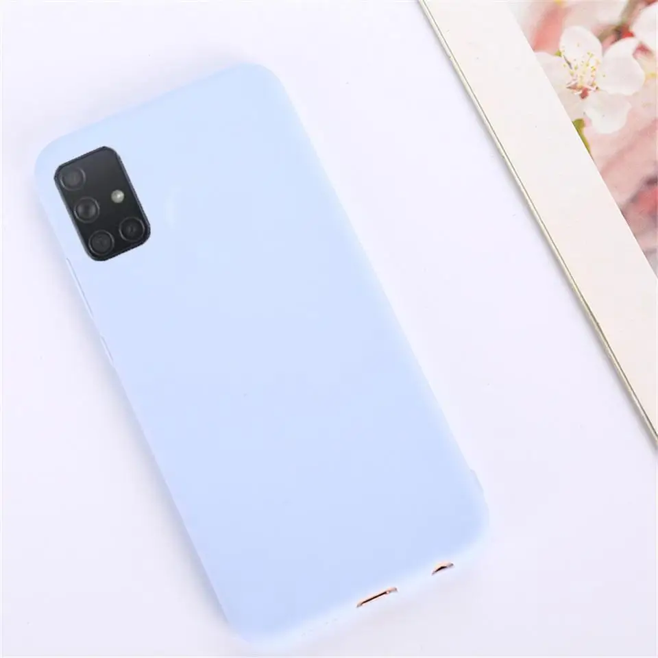 

Candy Solid Color Silicone Case For Samsung Galaxy A51 A71 A81 A91 A01 A11 A21 A70E A41 A31 A21S M51 M31 5G A30 A50 A70 Cover