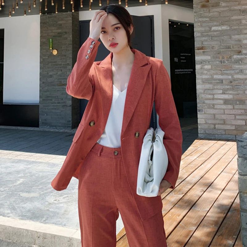 

Women Jacket Blazer Suit Fashion Office Lady Two Piece Autumn Spring Female Work Wear Elegant Suit Jacket Pants