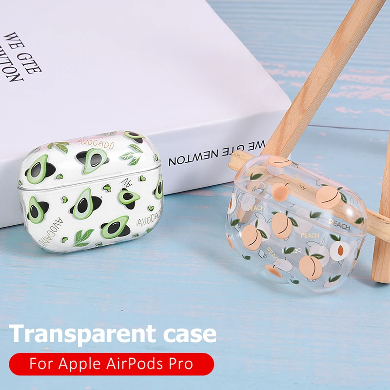 Симпатичный Прозрачный чехол для наушников Airpods pro 1 2 с фруктовым узором