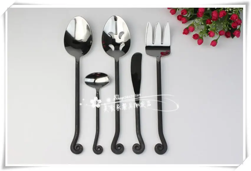 Gs18/10 Stainless Steel Creative Western Food Spoon Two-piece Suit Foreign Trade Meal Soup Ric | Дом и сад