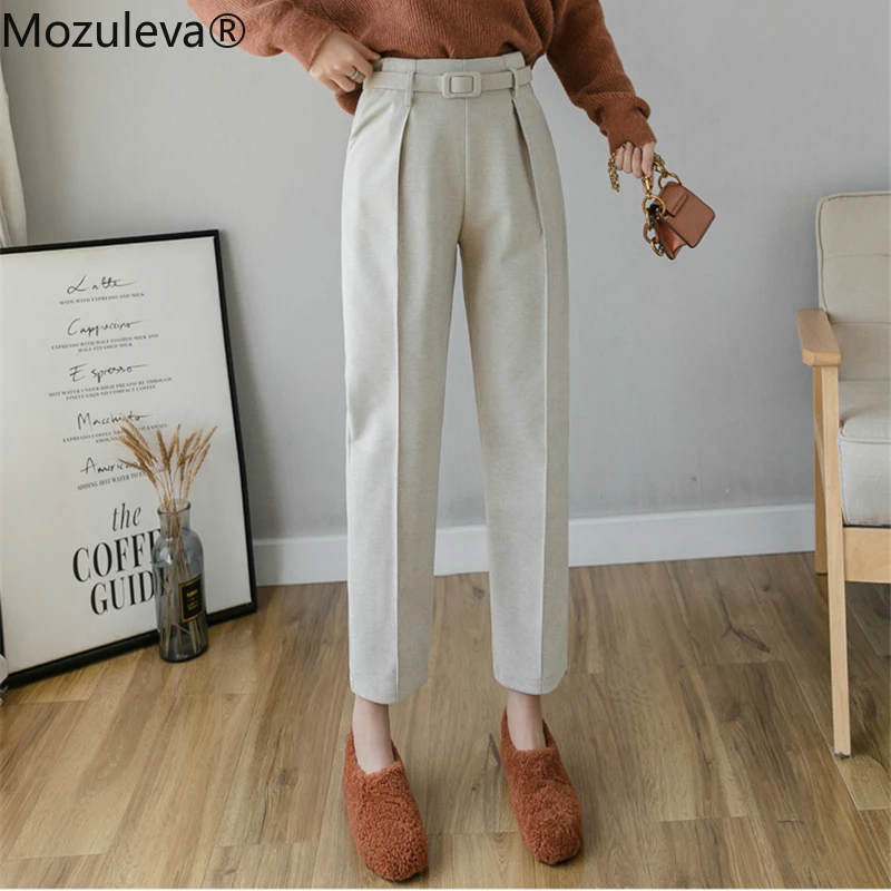 Женские шерстяные брюки-шаровары Mozuleva элегантные теплые с высокой талией и