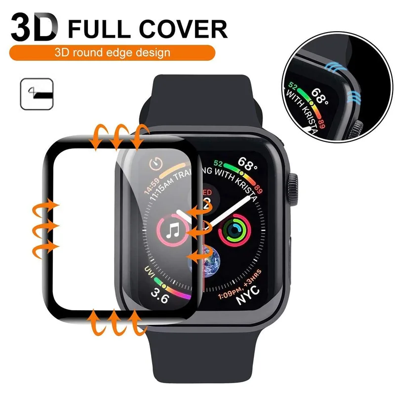 3D водонепроницаемая защита на весь экран для Apple Watch 6 SE 5 4 40 мм 44 не закаленное