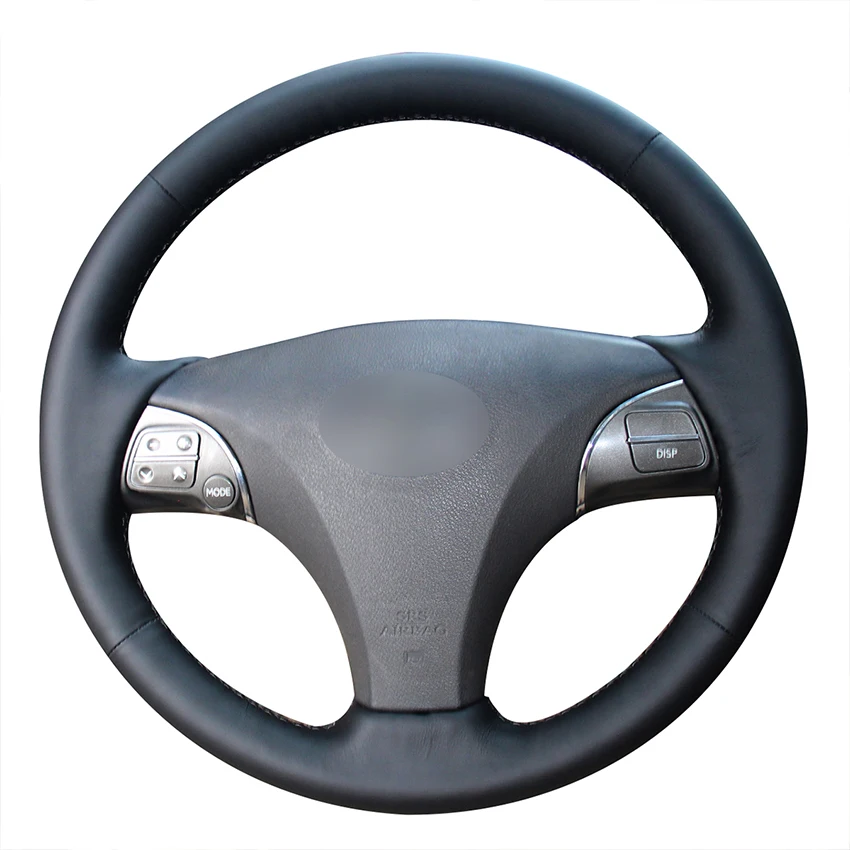 Рука сшитый черный искусственной кожи чехол рулевого колеса автомобиля для Lexus