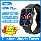 Смарт-часы Finow 2021 Series 7 M36 plus, 1,8 дюйма, бесконечный экран, Беспроводная зарядка, умные часы iwo M36plus для android, IOS