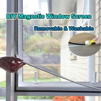 105cm length adjustable diy magnetic window screen windows removable washable invisible fly mosquito net customize screen kit