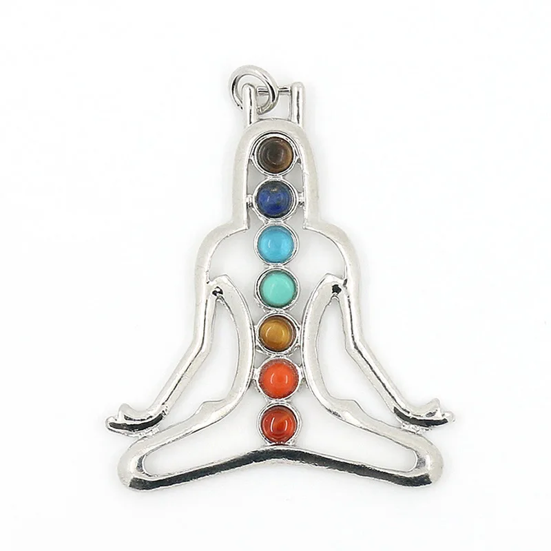 Ожерелье с подвеской из натурального полудрагоценного камня для мужчин и женщин