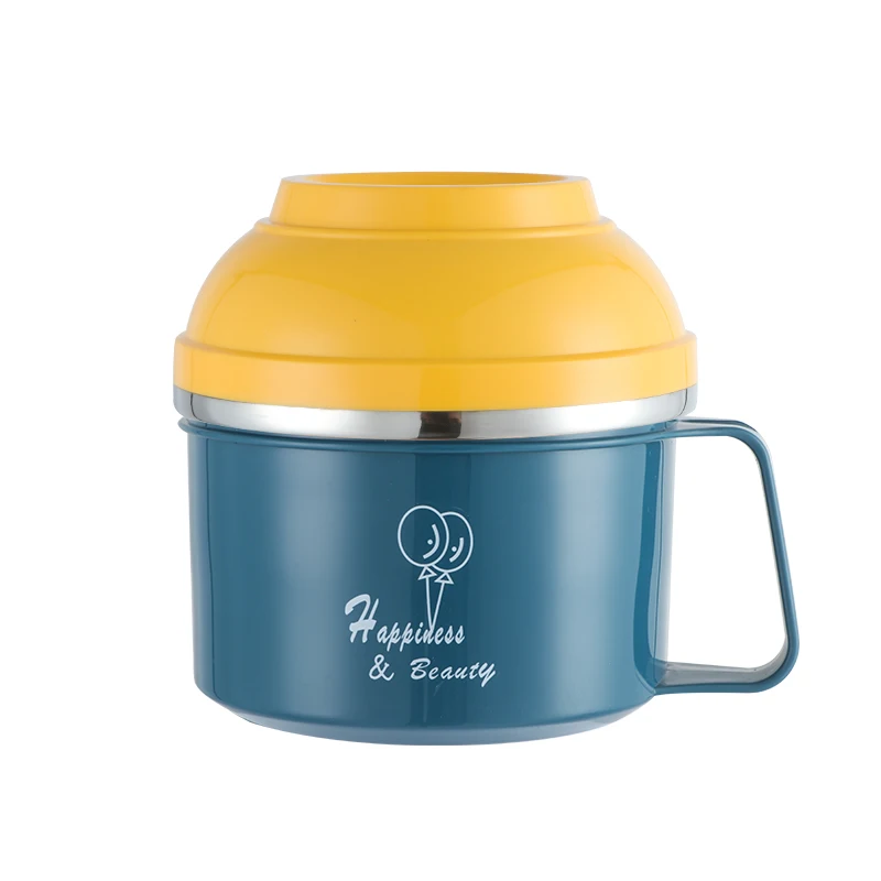 

Stainless Steel instant noodle bowl with lid lunch case Japanese-style portable outdoor takeaway box