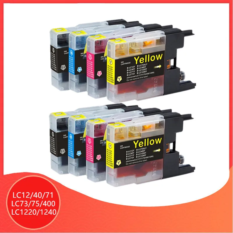 8PCS Compatible Ink Cartridge for LC12 LC40 LC71 LC73 LC75 LC400 LC1220 LC1240 For Brother Printer ink MFC-J6910CDW J6710CDW