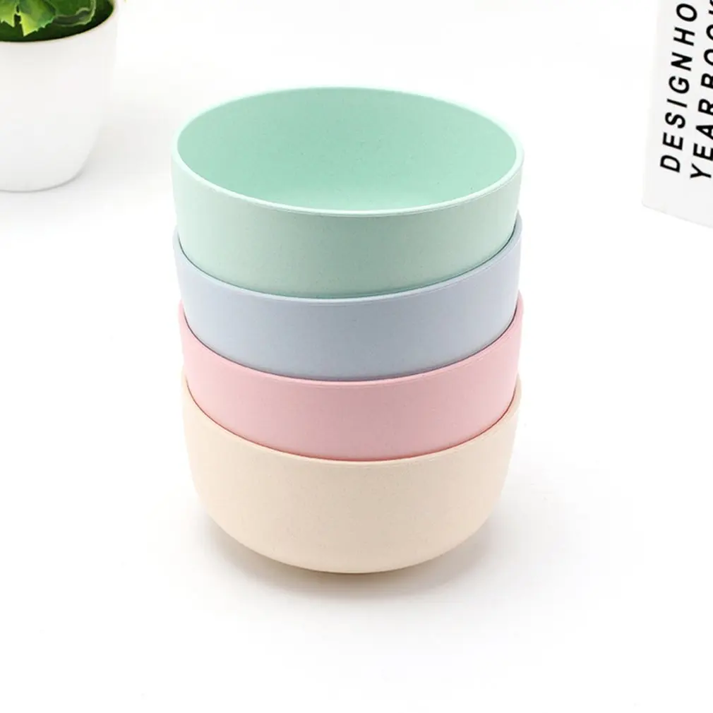 

Wheat Straw Anti-Fall Bowl Dinner Bowl Bamboo Fiber Divided Dining Bowl Cartoon Snack Tray Breakfast Dishes Kitchen Tableware