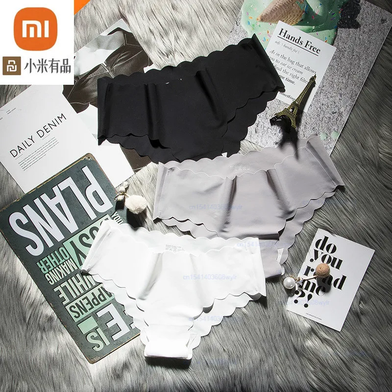Xiaomi-bragas cómodas de seda de hielo para mujer, ropa interior transpirable, sólida, bragas de lencería Sexy, 3 uds.