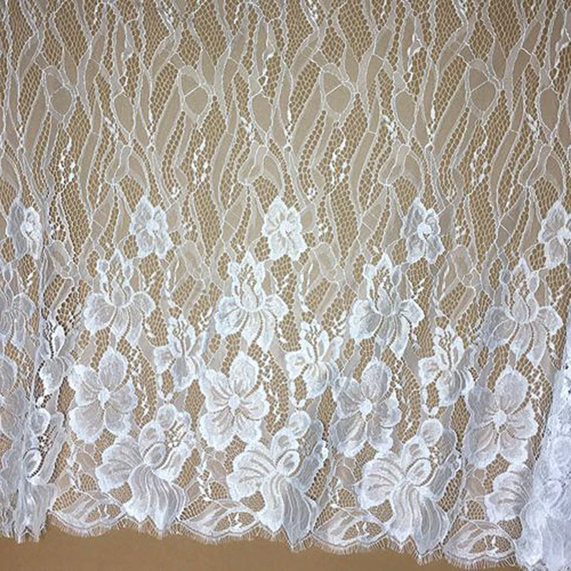 

Wide 150cm Length 300cm / Lot Eyelash Lace Fabric Diy Bridal Wedding Dress Lace Embroidery Clothes Accessories