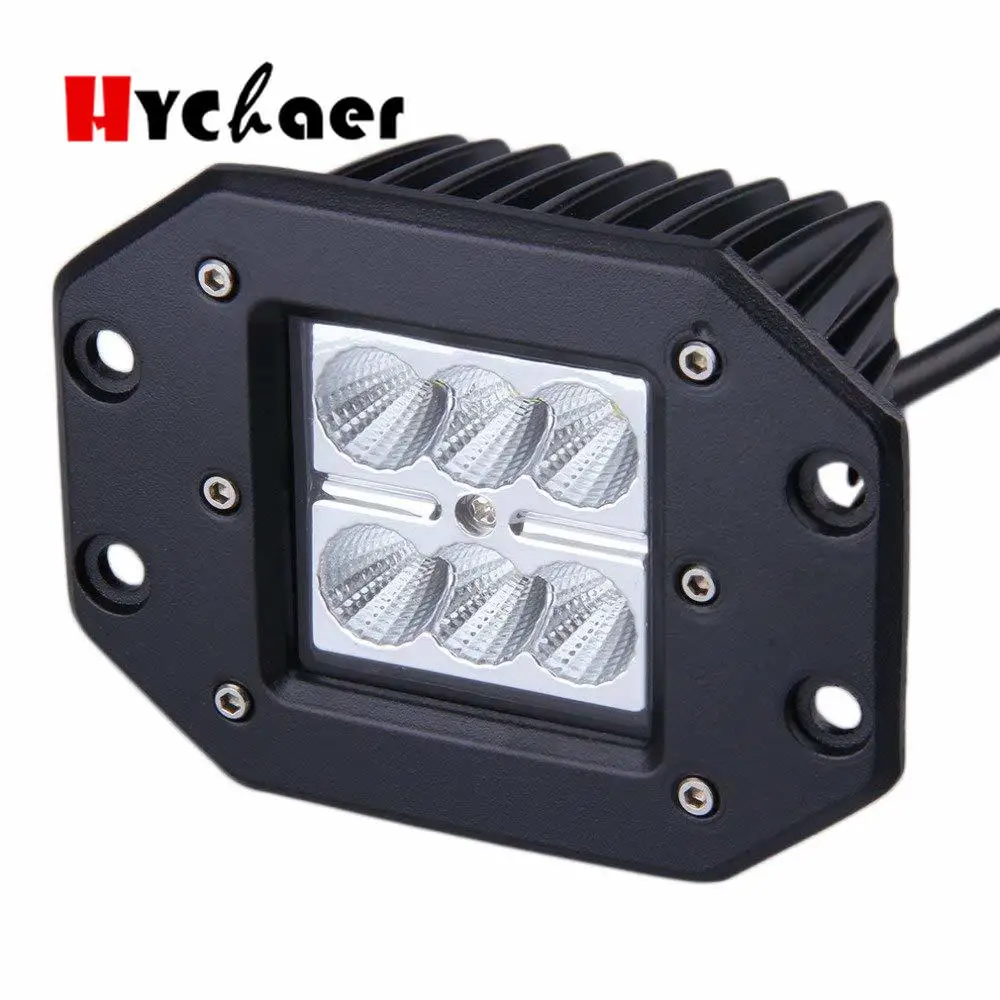 

2 шт., 18 Вт, светодиодный рабочий светильник, заподлицо, светильник для вождения, внедорожный, супер светильник, ing, прожектор, луч для джипа, в...