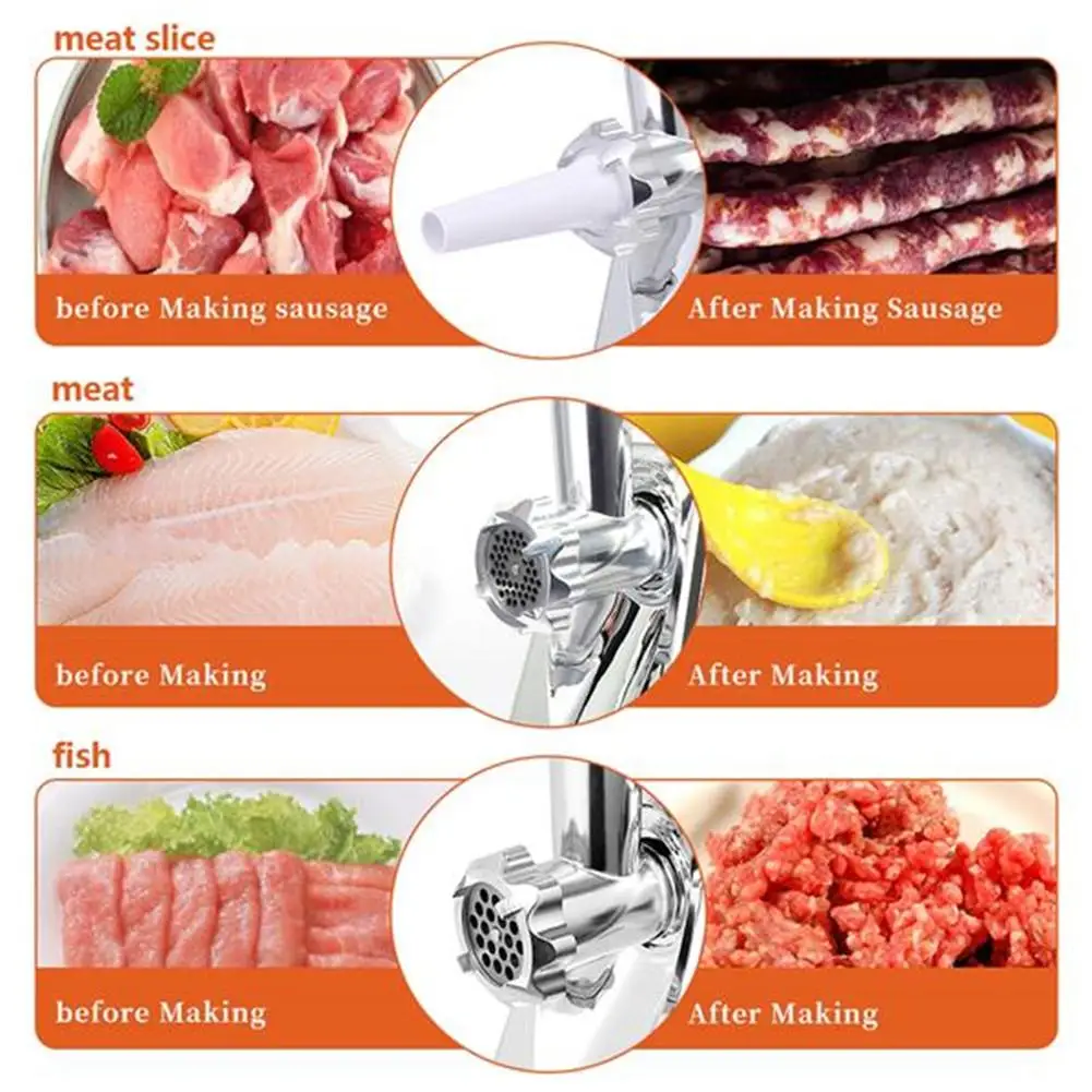 

Electric Meat Grinder Sausage Stuffer Maker Stainless Cutter With Handle Us Plug
