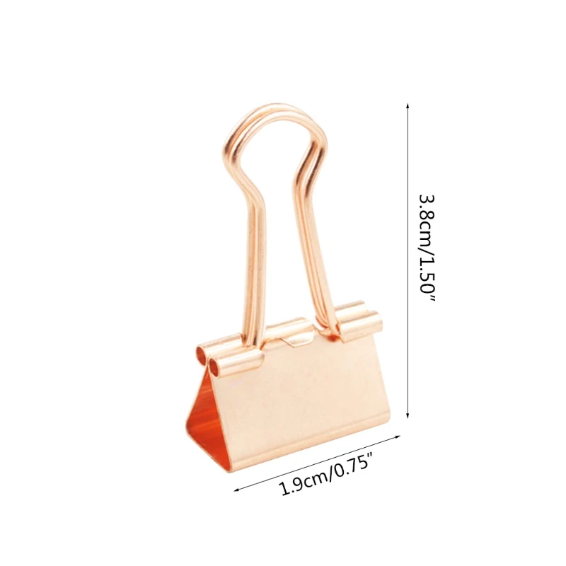 

10 Pack Binder Clips Kitten-shaped Binder Paper Wire Clip Cute Rose Gold Metal Small Swallowtail Clamps Kits for Office