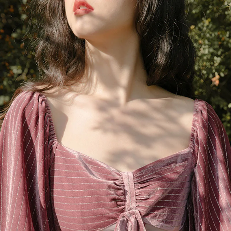 Женское винтажное платье принцессы осенне зимнее длинное кружевное с длинным