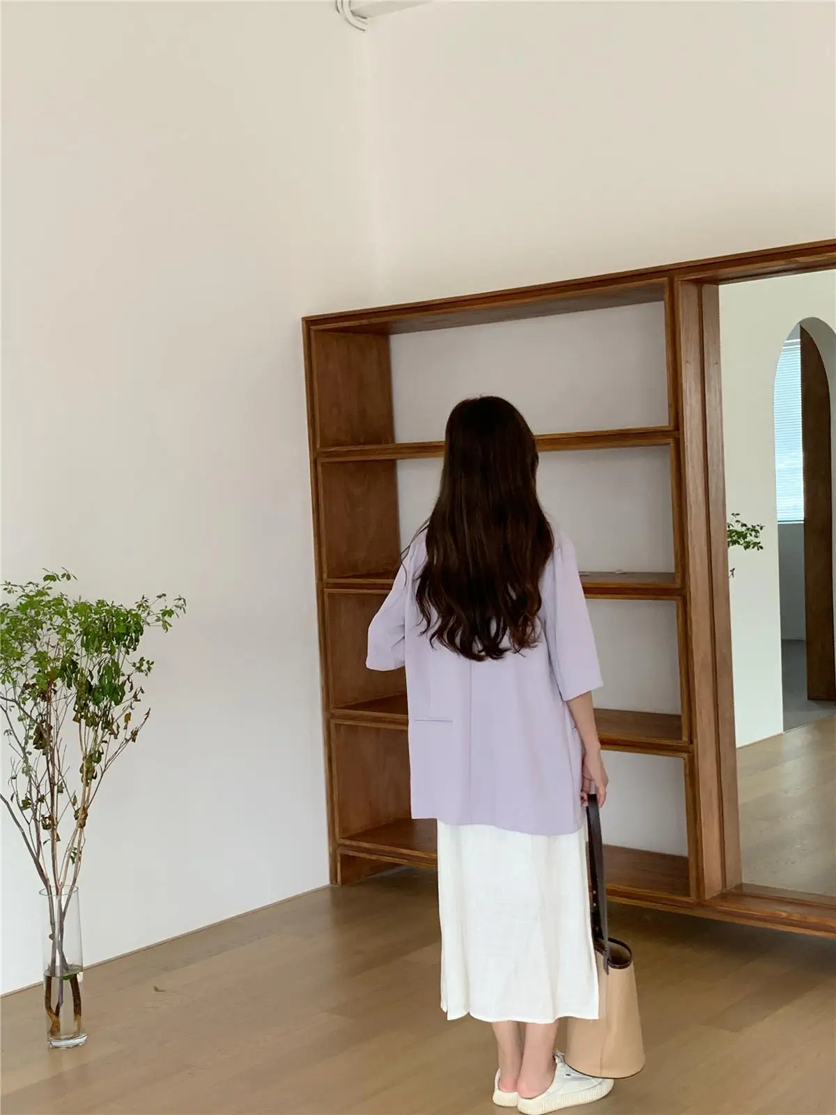 

New Suits Female Vintage Autumn Notched Collar Plaid Women Blazer Breasted Jacket Casual Pockets Womens Suits Coat Blazers Suits