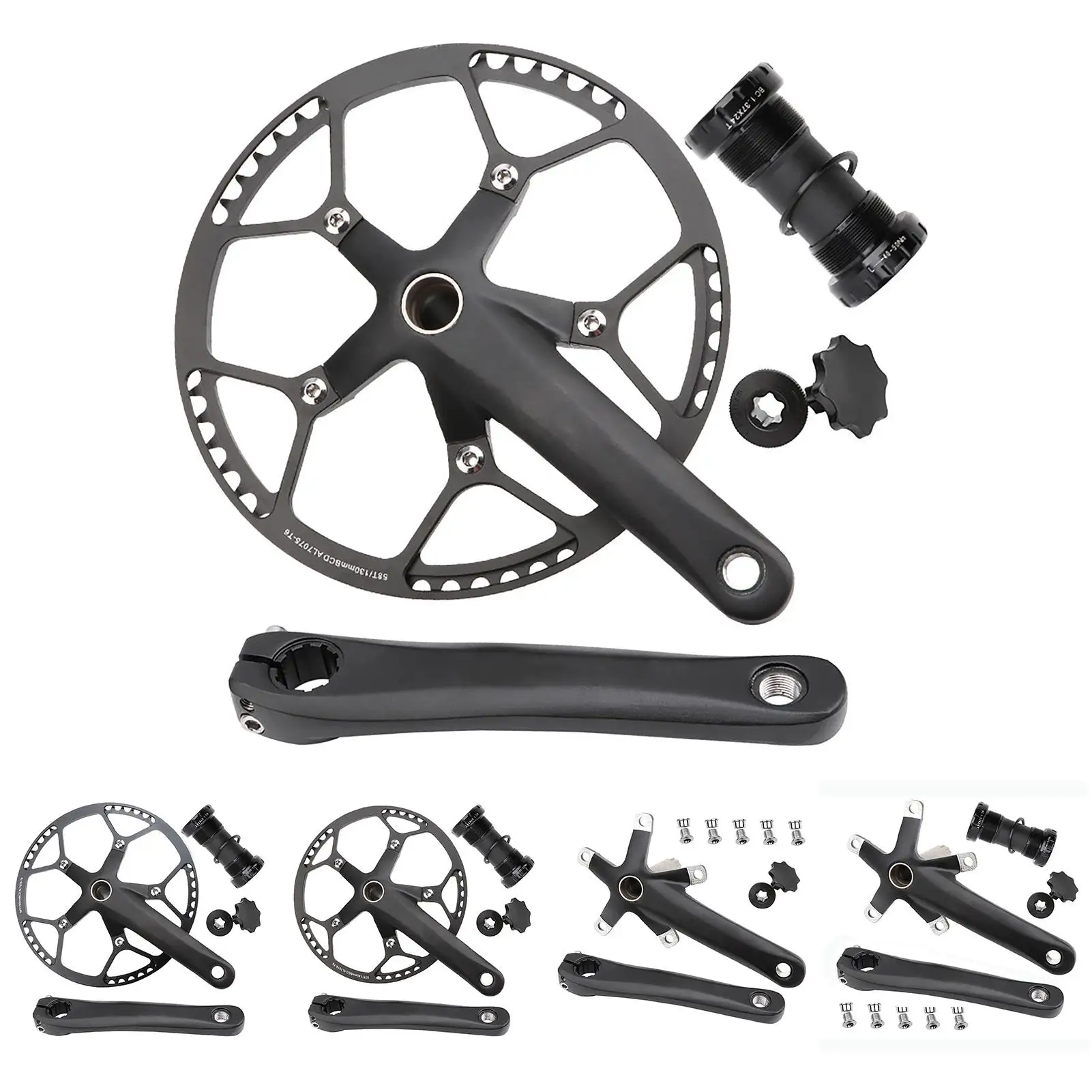 

Кривошипная система 180 мм Φ 53T 56T 58T, узкий широкоугольный велосипед MTB, велосипед, нижний кронштейн, диск, велосипедные аксессуары