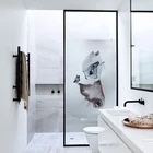 Изготовление размеров под заказ Декоративные Стекло оконная Пленка Конфиденциальности статического цепляться не клей наклейки акварель кролик домашний декор детской комнате YYKT2044