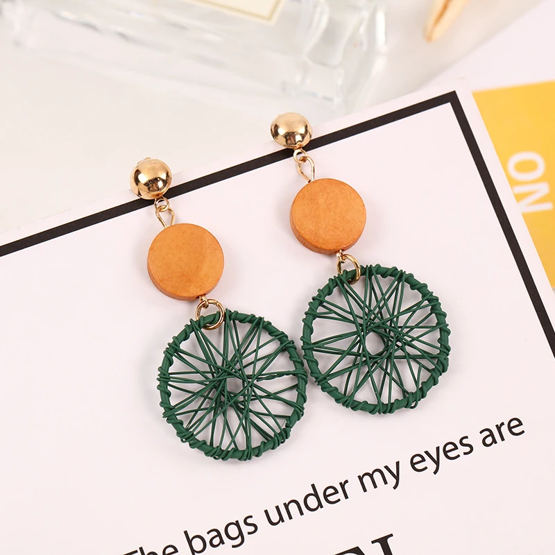 Женские сетчатые серьги подвески Крупные круглые в Корейском стиле эффектные